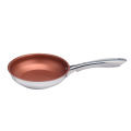 Stainless steel copper color non-stick frying pan