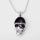 Black Onyx Skull Gemstone Pendant Necklace with Silver chain