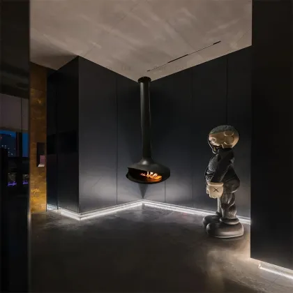 3D Atomization Steam Electric Fireplace Round Electric Indoor Fireplace Heat