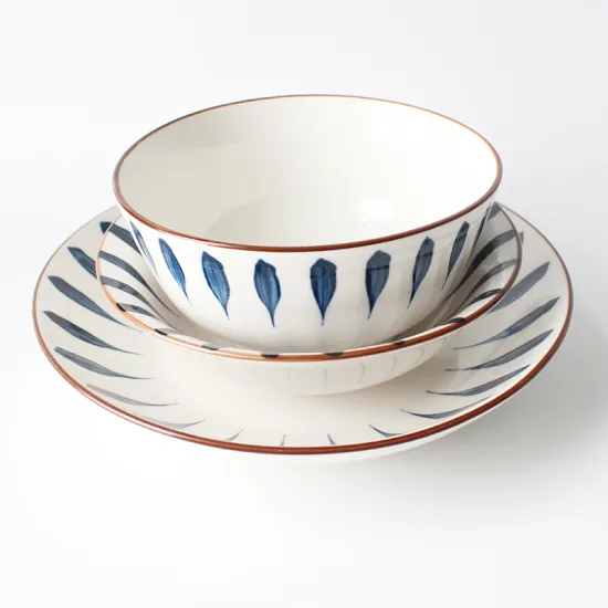 New style pad printing blue dinner sets