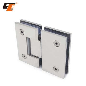 QL-3023 Glass Shower Door Pivot Hinge - Glass to Glass 180 Degree Square Edge Hinges