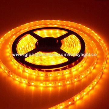 Waterproof Orange Color Flexible RGB LED Strip, 120 Pieces of 3528 SMD LEDs/Meter