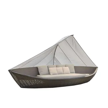 Outdoor Day Bed Ship type lounge chair garden Lounge wicker rattan chaise Rattan Day Bed