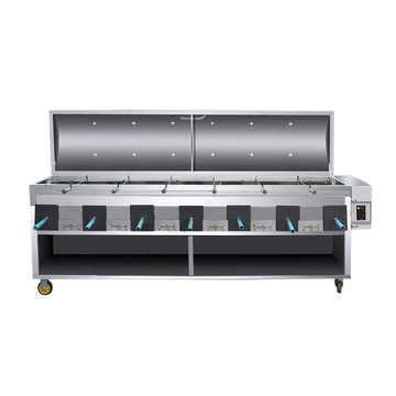Commercial Outdoor Stainless Steel Smokeless Roast Leg of Lamb Stove with Movable Cart and Thickened Charcoal Box