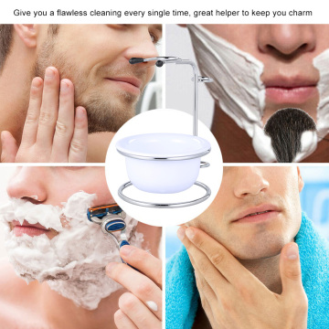 2 in 1 Men's Shaving Razor Kits Shaving Brush Holder + Soap Bowl Male Beard Shaving Soap Bowl Male Shaver Stand Shaving Tool Set