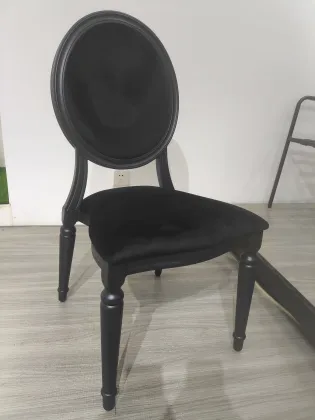 Good Quality Black Aluminum Alloy Louis Dining Chair For Hotel Wedding Event