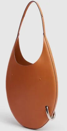 Camel Brown Oval Handle Shoulder Bag