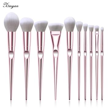 XINYAN Pink Makeup Brush Set Eyeshadow Eyeliner Lip Cosmetic Face Eye Shadow Eyeliner Powder Brush Makeup Beauty Tool 10pcs