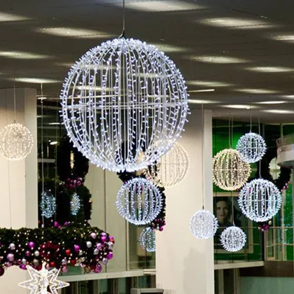 Giant Lighted Sphere Christmas Balls - Commercial Outdoor Christmas Lights