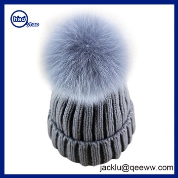 2017 Dropshipping Wholesale Real Animal Fur ball winter hats for women