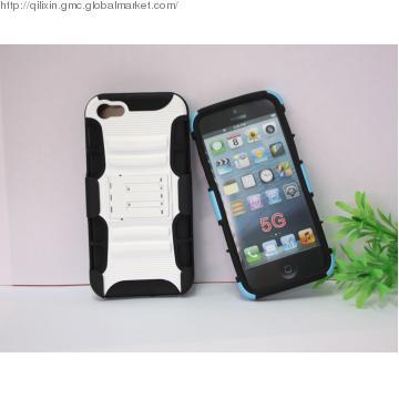 iPhone 5 Cover With Stand  High Quality PC& Silicone Material