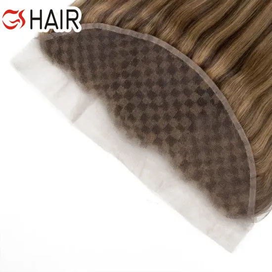GS Swiss Lace Frontal 13x4 Indian Human Hair - Cheap Remy Hair Straight Wave P8/613 Lace Closure Bundle