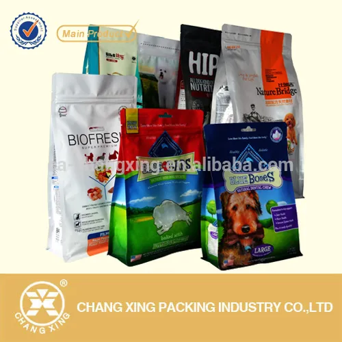 100g 250g 500g Flat Bottom Side Gusset Stand up Pouch/Plastic Dog Pet Food Packaging Bag with Zipper