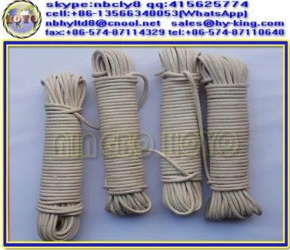 6mm waxed cotton flagpole halyard , wax cotton clothesline rope, cotton braided rope