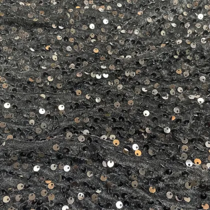 2024 Fashion Show: Colorful 5MM Sequin Embroidery Velvet Fabric for Dress