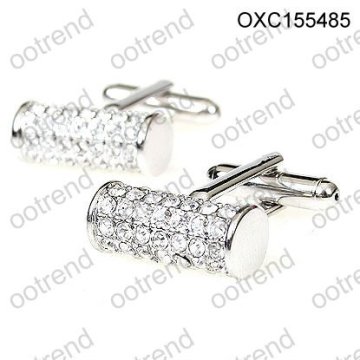 Gentlemen Full crystal barrel Cynlinder cufflinks for groom,cufflinks jewelry for groom