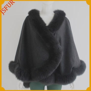 2016 Women Black High Quality Real Fox Fur Fashionable Scarf Cape Dresses