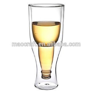 upside down double wall beer glass