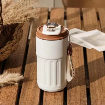 Stainless Steel 450ml Portable Coffee Cup with Temperature Display