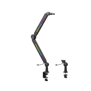 2024 New Aluminum RGB Adjustable Microphone Boom Arm for Live Streaming