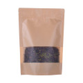 Compostable brown kraft paper bag with clear window