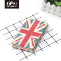 Custom national flag style cute metal cover notebook retro diary