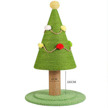 クリスマスツリーキャットスクラッチタワーグリーンナチュラルサイザル