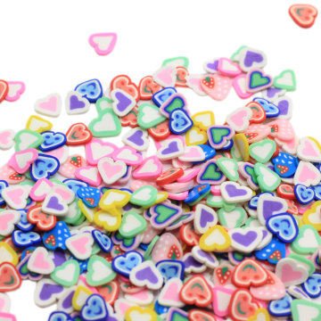 Hot Populaire Kleurrijke Liefde Hart Slice Voor Slijm Levert Nail Art Polymeer Klei Hagelslag Confetti Voor Scrapbooking Nail Art DIY