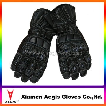 black leather motorcycle gloves/protective motorbike gloves