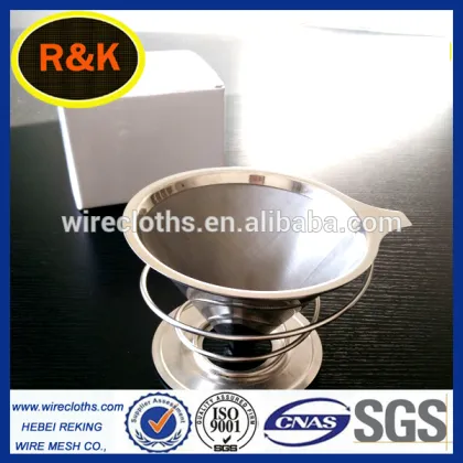 Reusable cone coffee filter/stainless steel coffee dripper/pour over coffee filter drippers