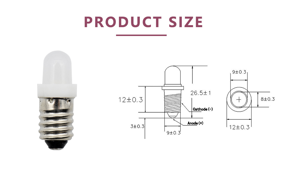 Size of Flashing LED fast flashing LED Mini bulb 806RGBWDE10IC12