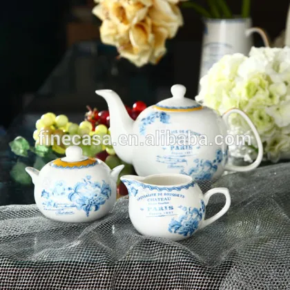 Elegant New Bone China Ceramic Tea Pot Coffee Pot Sugar Pot Milk Pot