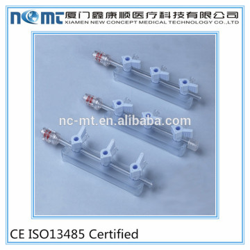 High Pressure Medical Manifolds with 3 stopcocks