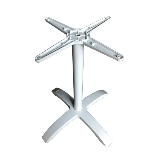 Four Feet Flat White Cast Aluminum Table Base