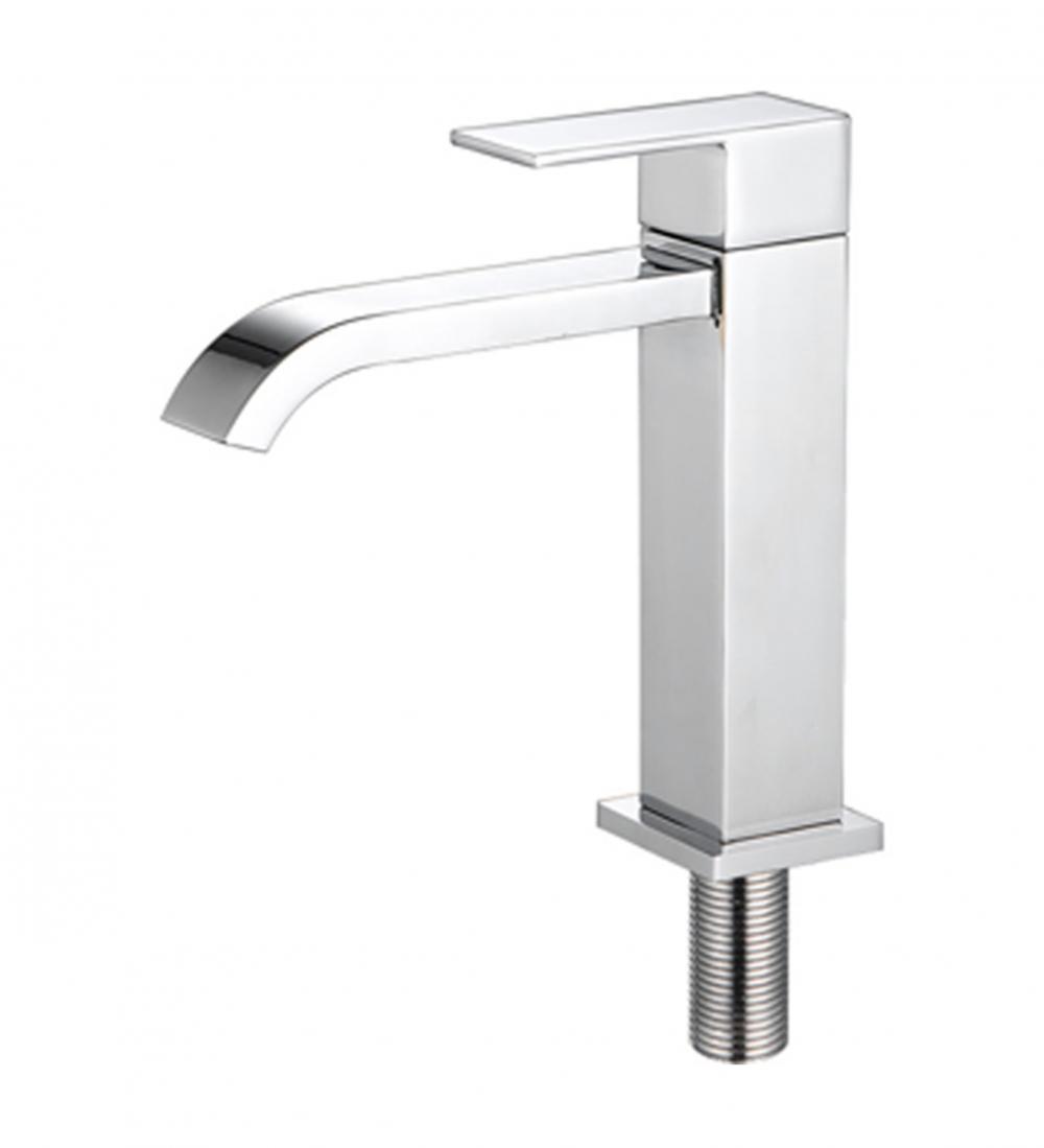 Single-lever brass cold water tap