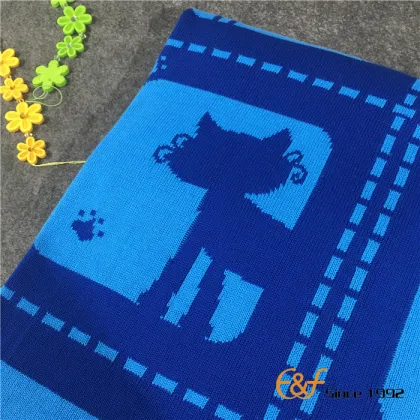 Children Double Jacquard Cartoon Pattern Knitted Blanket