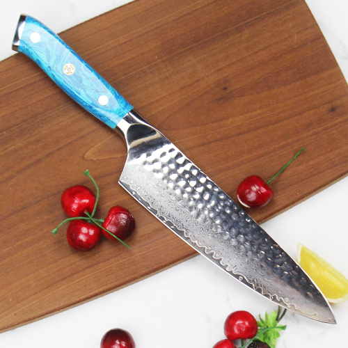 Hammered premium VG-10 gyutou damascus chef knife
