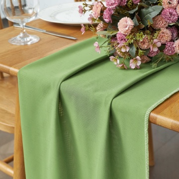 Comfortable Sage Green Tulle Long Chiffon Table Runner for Date Night
