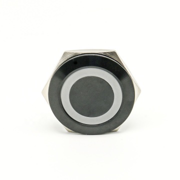 WSFUS 25mm Ultra Short Push Switchs - 1 noto interruttore momentaneo con pulsanti neri e luce di alimentazione (3V -24V)