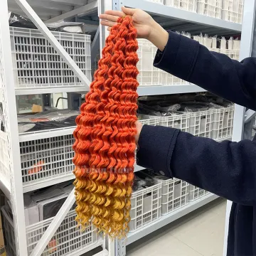 Wholesale Kanekalon Fiber Crochet Hair Extensions: 24 Inch Long, Curly Water Wave Deep Twist Braids in 14 Colors