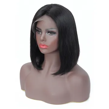 Fashion Design 8 Inch Cambodian Human Hair Lace Front Closure Short Bob Wig Wholesale Straight Human Hair Bob Cambodian Wigs