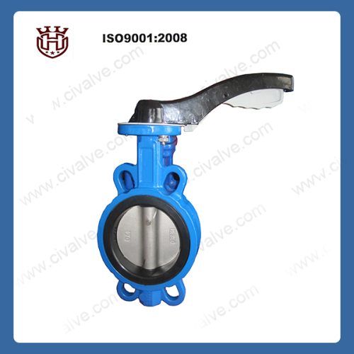 Cast iron Wafer butterfly valve with aluminum handle