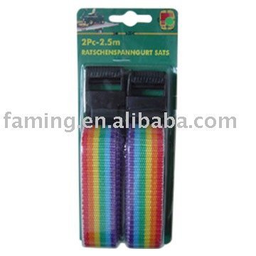 25 mm width rainbow luggage strap made of PP and plastic