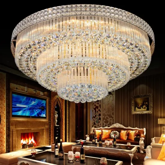 Modern Luxury Golden Round LED Crystal Chandelier Ceiling Light