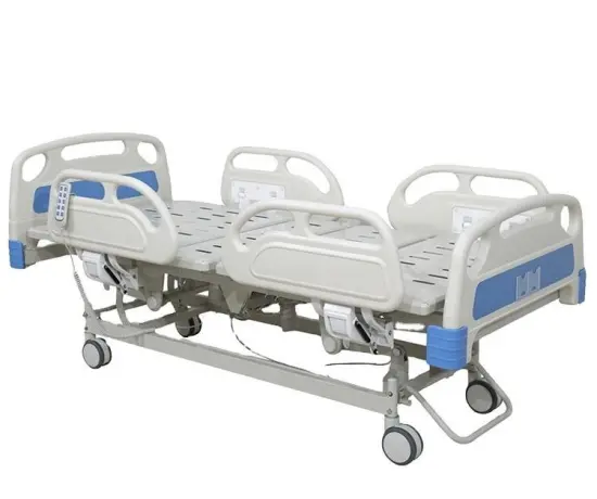 A Hospital Bed With Wheels And Central Braking