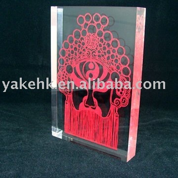 Acrylic Paperweight of Facial Makeup