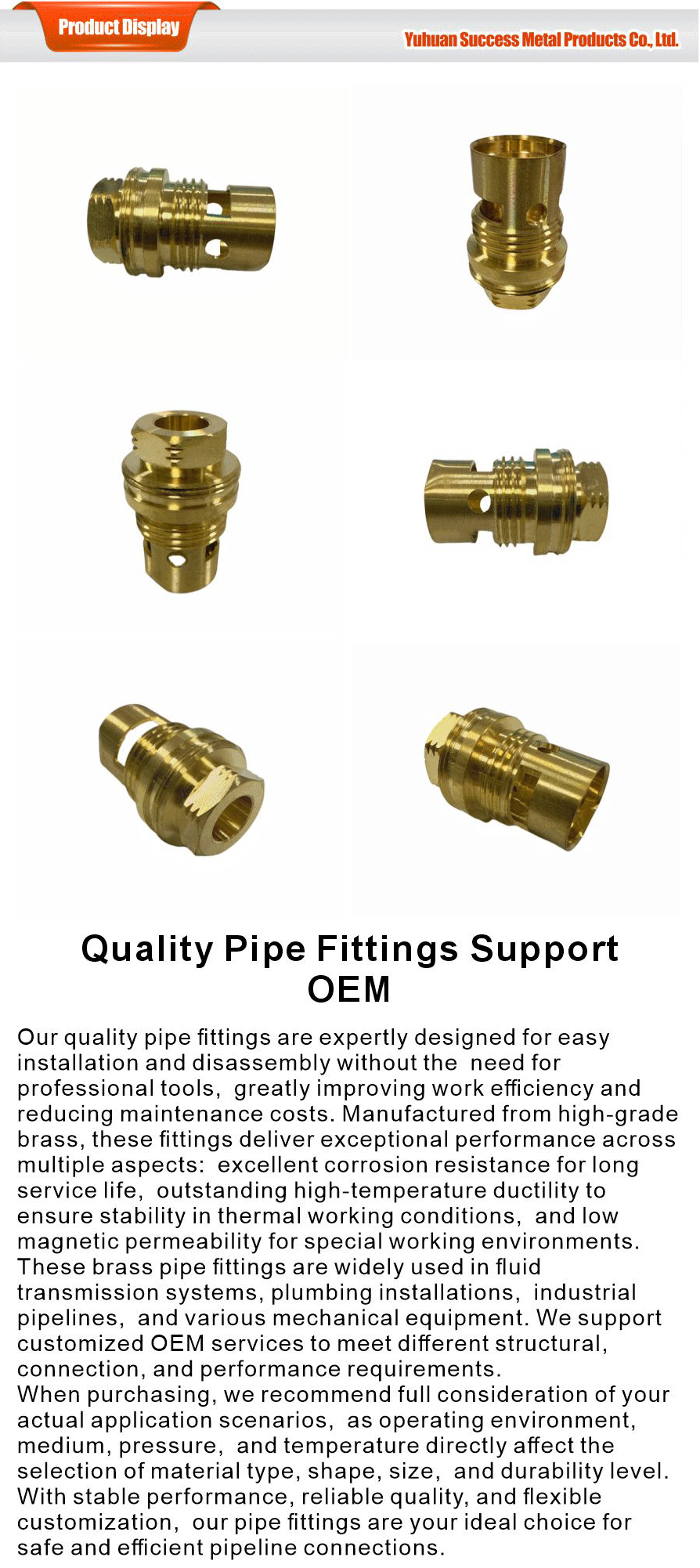 Durable Brass Pipe Fittings