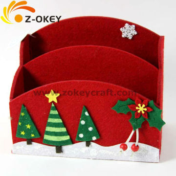 Decorative Christmas red felt container for putting candy 2014 hot sale