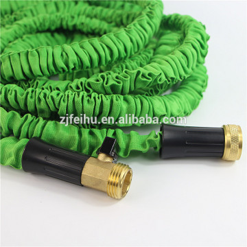 latex solid brass fittings nylon fabric flexible garden hose with 8 way sprayer nozzle
