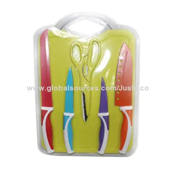 Stainless Steel Blank Cook Knife Set with Sheath, 1.5mm Scissors Thickness